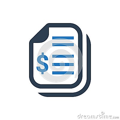 Financial Document Icon Vector Illustration