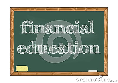 Financial education chalkboard Vector illustration Vector Illustration