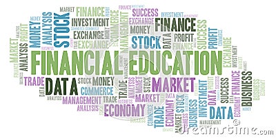 Financial Education word cloud. Stock Photo