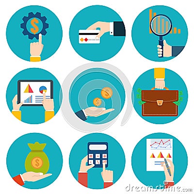 Financial examiner icon. Economic statistic icon. Vector Illustration