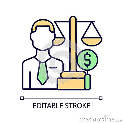 Financial examiner RGB color icon Vector Illustration