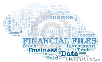 Financial Files word cloud. Stock Photo