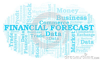 Financial Forecast word cloud. Stock Photo
