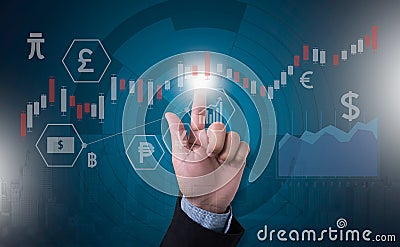 Financial forex Stock market, financial, business Candle stick g Stock Photo