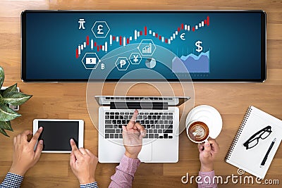 Financial forex Stock market, financial, business Candle stick g Stock Photo