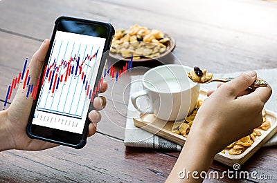 Financial forex Stock market, financial, business Candle stick g Stock Photo