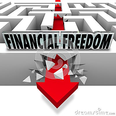 Financial Freedom Break Through Money Problems Bankruptcy Bills Stock Photo