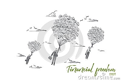 Financial freedom concept. Hand drawn isolated vector. Vector Illustration