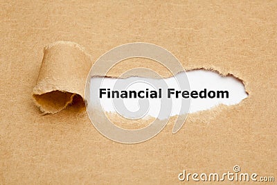 Financial Freedom Torn Paper Concept Stock Photo