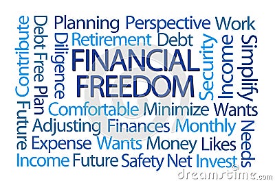 Financial Freedom Word Cloud Stock Photo