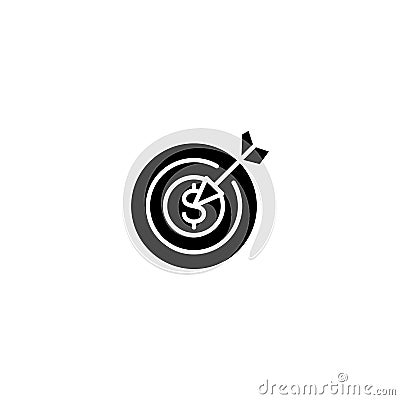 Financial goals black icon concept. Financial goals flat vector symbol, sign, illustration. Vector Illustration