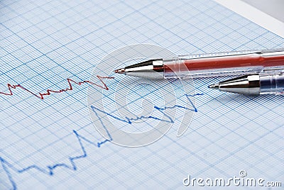 Financial graph Stock Photo