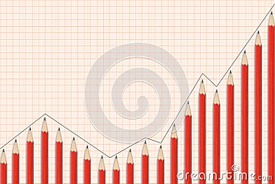 Financial graph pencil Stock Photo