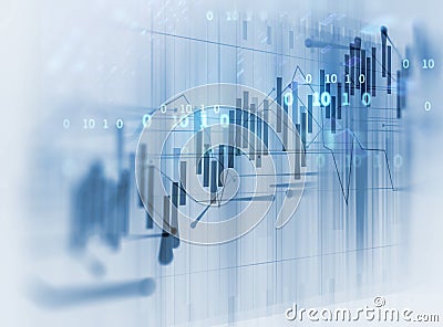 Financial graph on technology abstract background Stock Photo