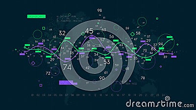 Financial graph visualization, stock index business analytics, profit and loss curves, creative concept for financial presentation Vector Illustration