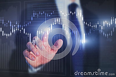 Financial graphics and charts background, stock market concept Stock Photo