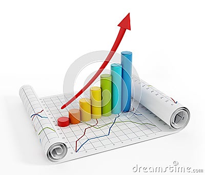 Financial graphics Stock Photo