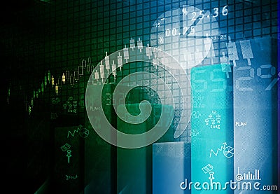 Financial graphs and charts Stock Photo