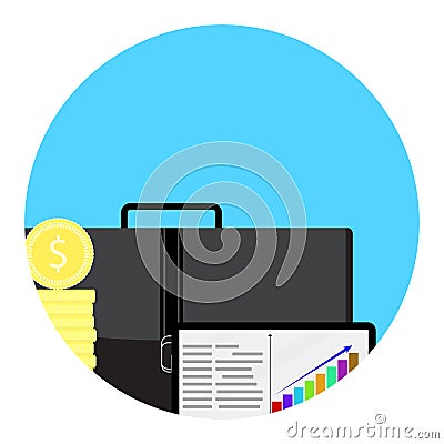 Financial growth and stability app icon Vector Illustration