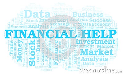 Financial Help word cloud. Stock Photo