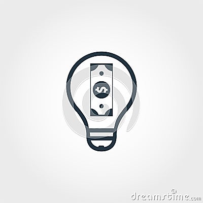 Financial Idea icon. Monochrome design style from money collection. For UX and UI usage Vector Illustration