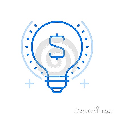 Financial idea vector idea icon. Creative business thought for constructive marketing development. Vector Illustration