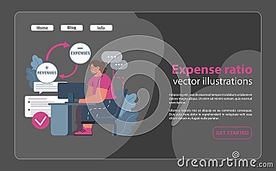 Financial independence, FIRE night mode or dark mode web banner Vector Illustration