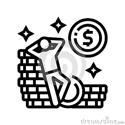 financial independence line icon vector illustration Vector Illustration