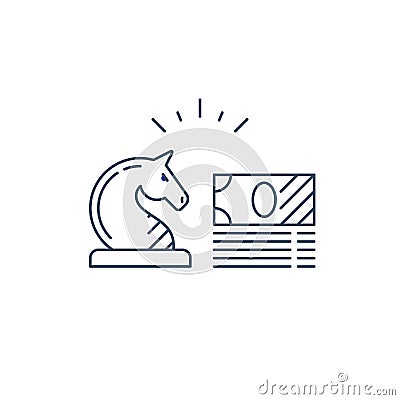 Audit services, financial consulting, money investment strategy idea, line icon Vector Illustration