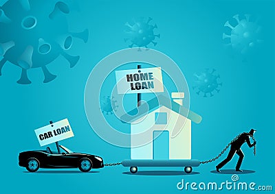 Financial issues due covid-19 pandemic Vector Illustration