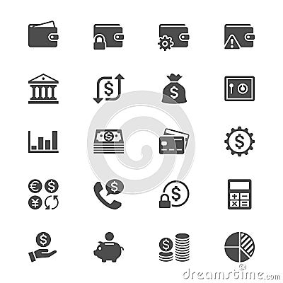 Financial management flat icons Vector Illustration