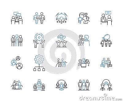 Financial Management line icons collection. Budgeting, Accounting, Investment, Cashflow, Risk, Assets, Liabilities Vector Illustration