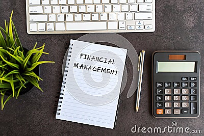 Financial Management text on notepad Stock Photo