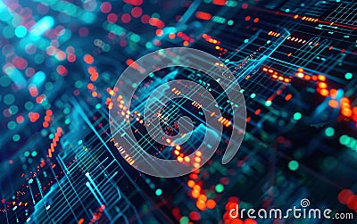 A financial market analytics engine powered by quantum computing offering unparalleled data processing Stock Photo