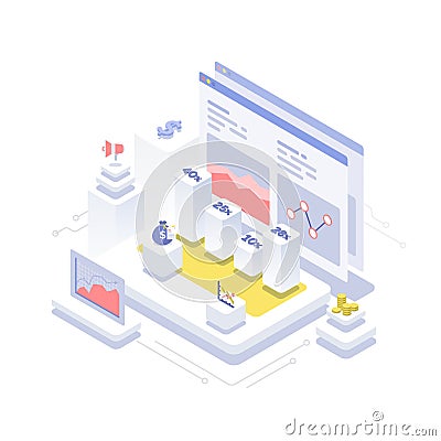 Financial market trades Vector Illustration