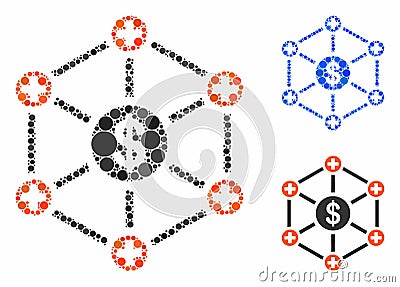 Financial medical network Composition Icon of Circle Dots Vector Illustration