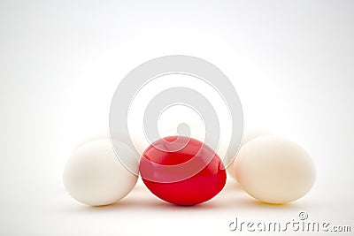 Financial nest egg warns of danger with red color Stock Photo