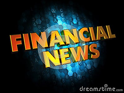 Financial News - Gold 3D Words. Stock Photo