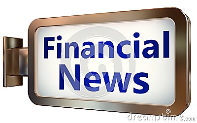 Financial News on billboard background Stock Photo