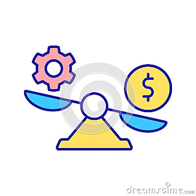 Financial operation evalution RGB color icon Vector Illustration