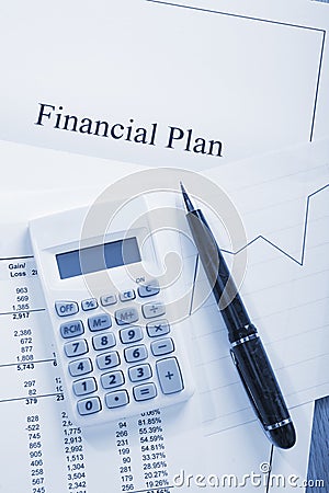 Financial Plan Blue Tone Stock Photo