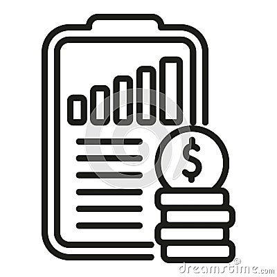 Financial planning clipboard icon outline vector. Loan rate Vector Illustration