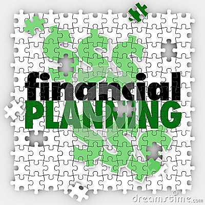 Financial Planning Puzzle Pieces Finish Budget Retirement Saving Stock Photo