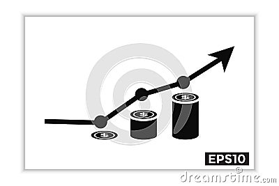 Financial progress icon. finance, dollar sign Vector Illustration