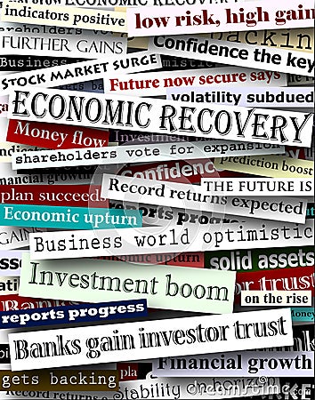 Financial recovery headlines Stock Photo