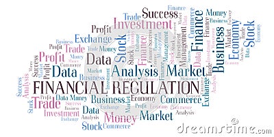 Financial Regulation word cloud. Stock Photo