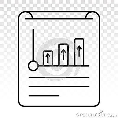 Financial report or income statement line art icon for apps and websites Vector Illustration