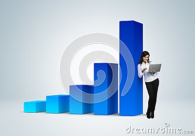 Financial report & statistics. Business success concept. Stock Photo