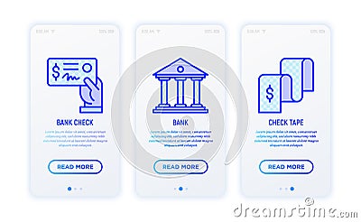 Financial report thin line icons Vector Illustration