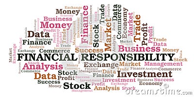 Financial Responsibility word cloud. Stock Photo